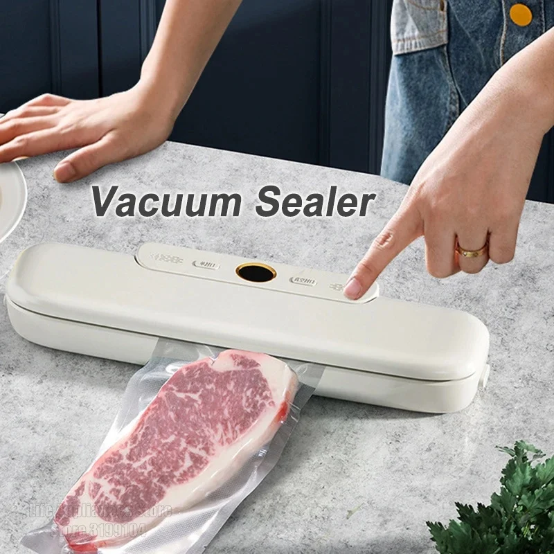 Household Vacuum Sealer 120W Automatic Vacuum Packing Sealing Machine For Food With 10pcs Bags 220V