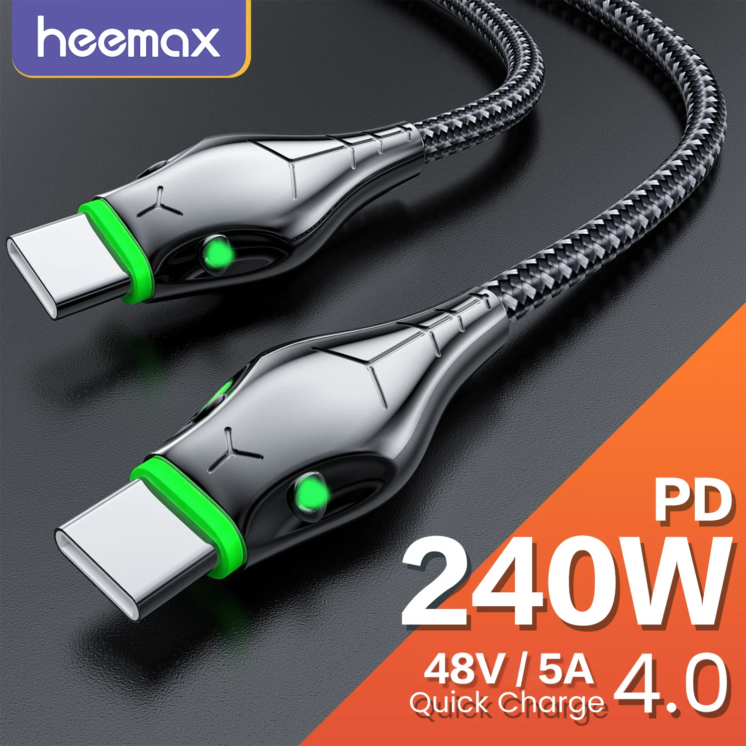 PD 240W Type C to Type C Cable 100W Fast Charging Wire For Samsung Huawei Xiaomi OPPO Oneplus Macbook iPad USB C Charger Cord