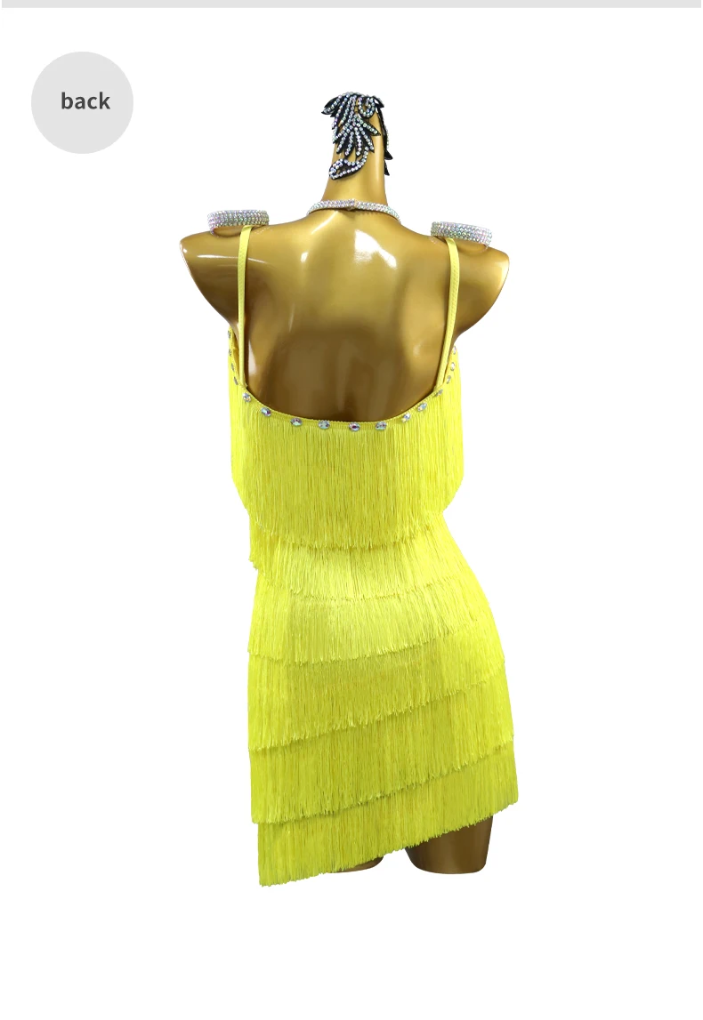 Ballsaal-Tanzkleid Party-Latin-Kostüm Sexy Wettbewerbskleidung für Damen Abendgarderobe 2026 Mädchen Fransen-Jumpsuit Samba-Tanzkleidung Rock – Detail 10