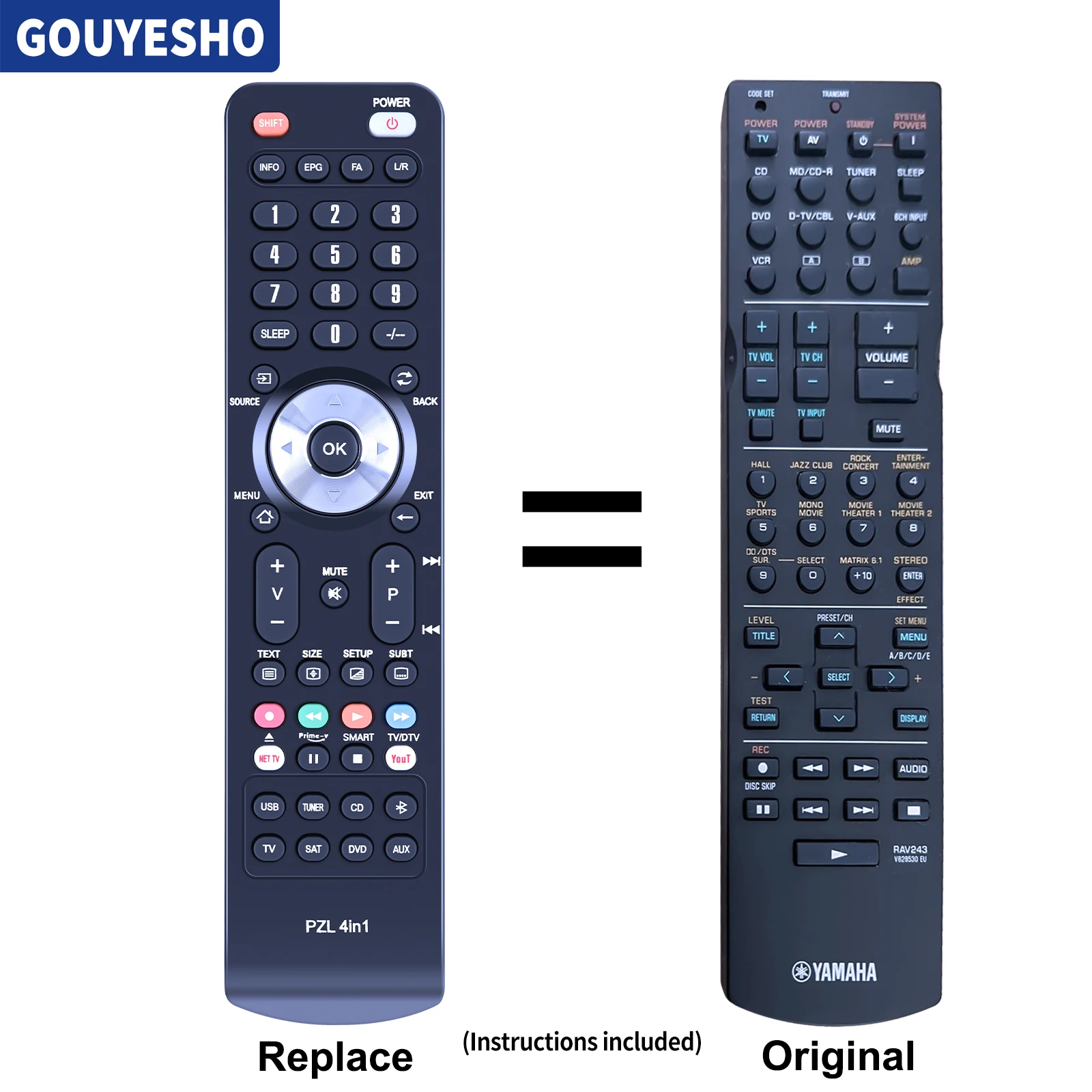 

New Remote Control RAV243 V829530 EU for Yamaha RX-V530RDS RX-V530 RX-V430 RXV530 RXV430