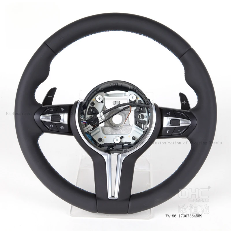 New for 05-10 BMW E60 steering wheel modification and upgrade with customizable buttons, full leather car steering wheel