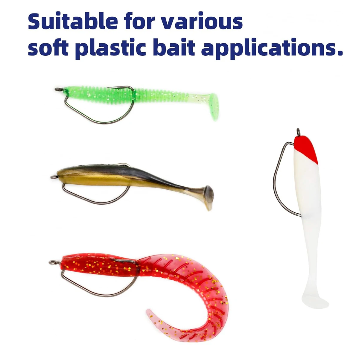 100-teiliges Angelhaken-Set mit Jig-, Crank-, Widerhaken-, Weitgap-, Offset-, Soft-Worm- und Seehaken aus hochwertigem Kohlenstoffstahl für den Meeresfischfang – Detail 5