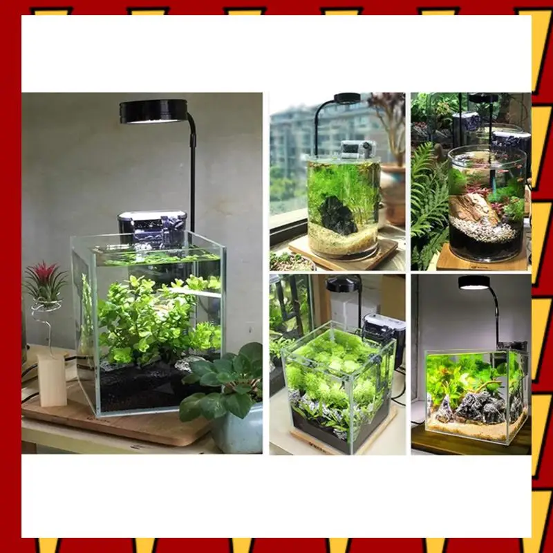 ABNP LED Aquarium Fish Tank Light With Bamboo Base Lamp For Aquariums Potted Plants Succulents Miniature Landscape US Plug 9W