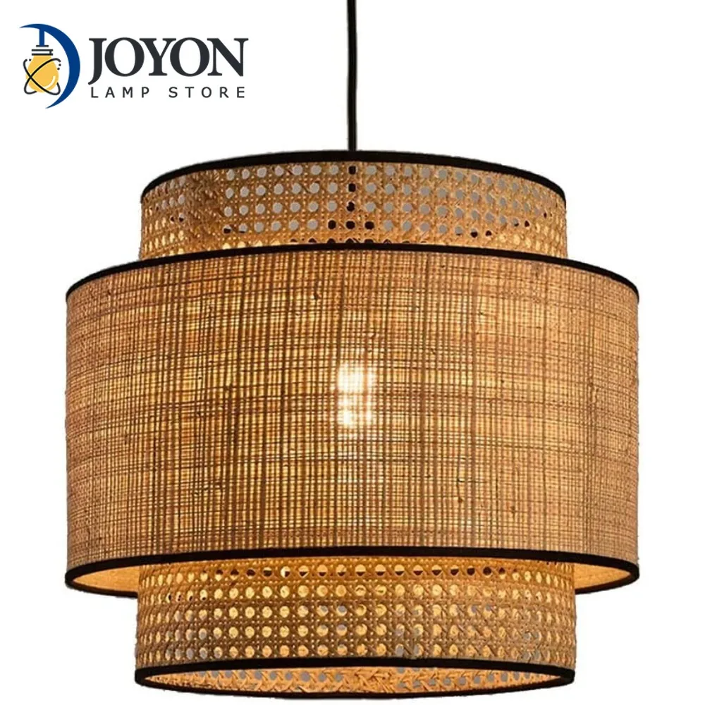 

Modern Wicker Pendant Light Rattan Chandelier Hand-Woven Ceiling Lamp 40cm Light Fixtures for Restaurant Living Room Dining Room