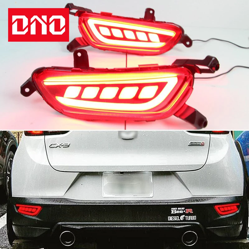 

Car LED Rear Bumper Lamps For Mazda CX-3 CX3 2015-2019 Brake Light Turn Signal Backup Reflector Lamp Taillights Car Fog lamp