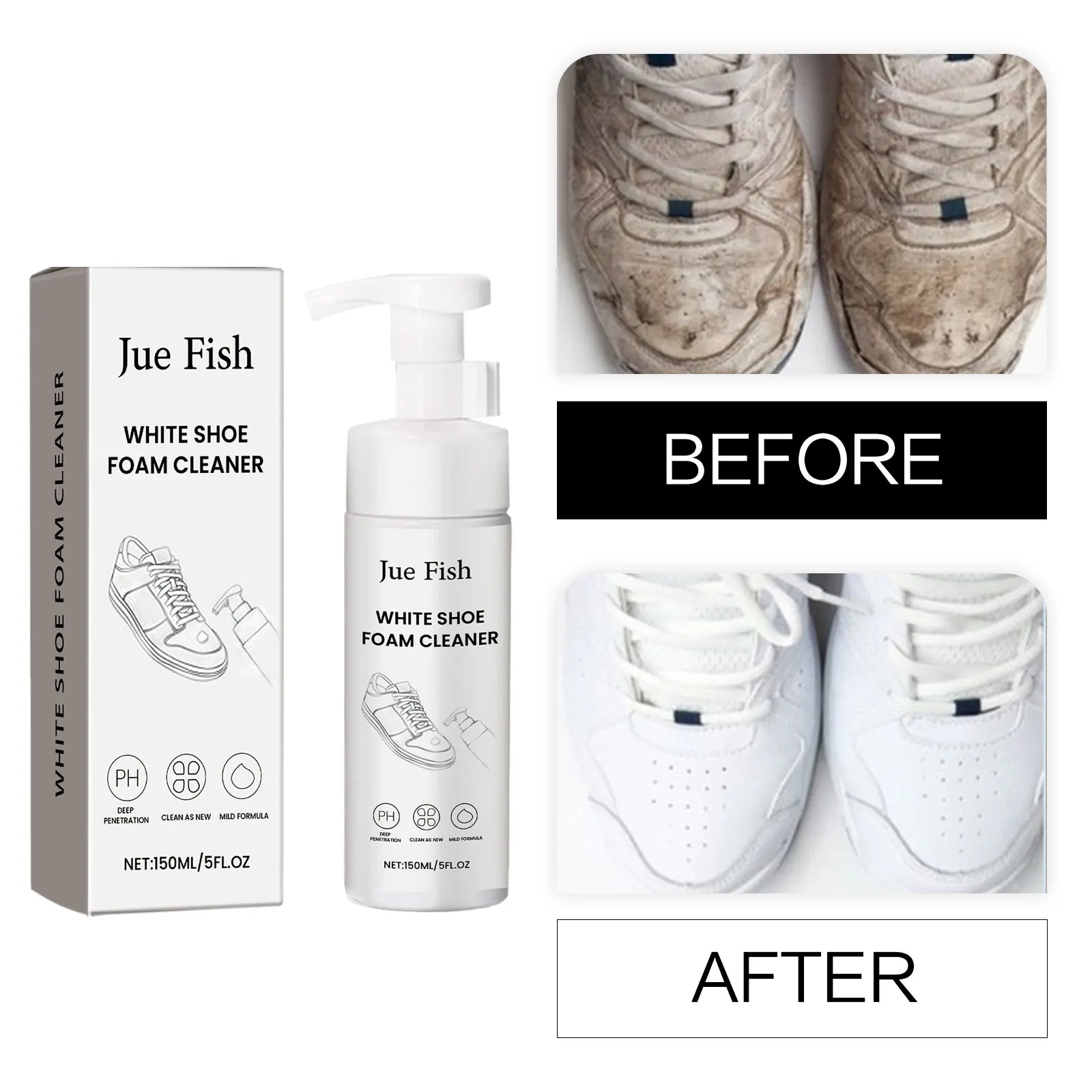 

150ml Shoes Cleaning Spray Shoe Stain Remover Sneakers Whitening Cleansing Canvas Yellow Cleaning White Sneakers Foam Cleaner