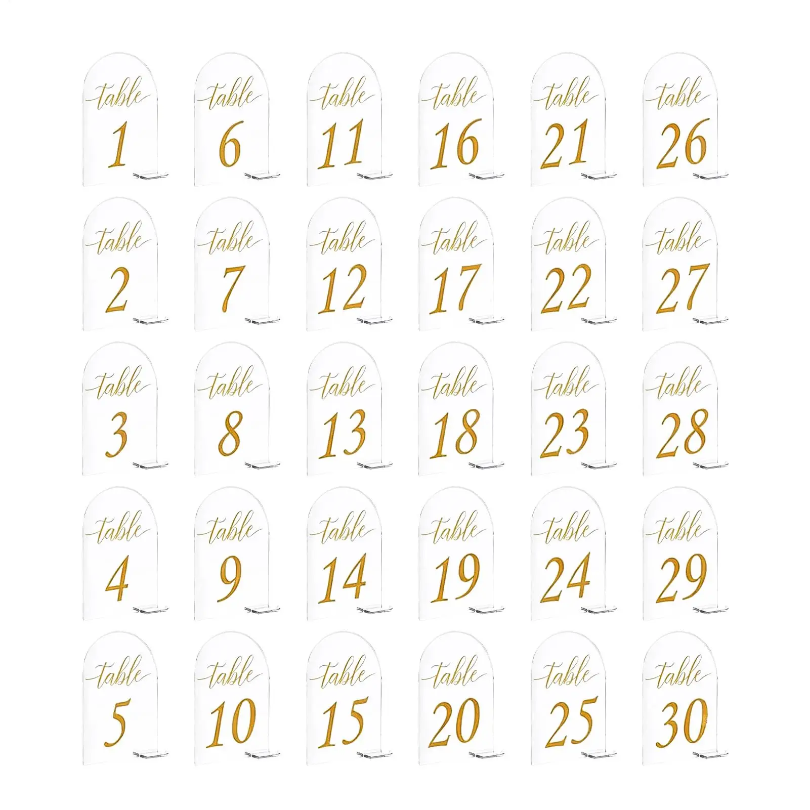 

Акриловые таблички для столов, 30 штук, прозрачные акриловые таблички-арки с подставкой для вечеринок, мероприятий, приемов, свадеб, ресторанов