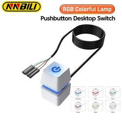 NNBILI Computer Desktop Power Switch Extension Cable LED Motherboard External Start Power On/Off Button for Home Office 2m ﻿
