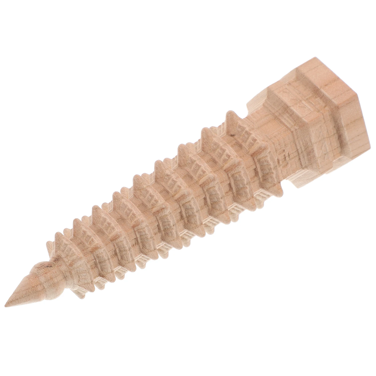 

Wood Carved Tower Ornaments Miniature Statue Oud Wood Nine Floors Desk Decor Chinese Figurine Wenchang Model Garden