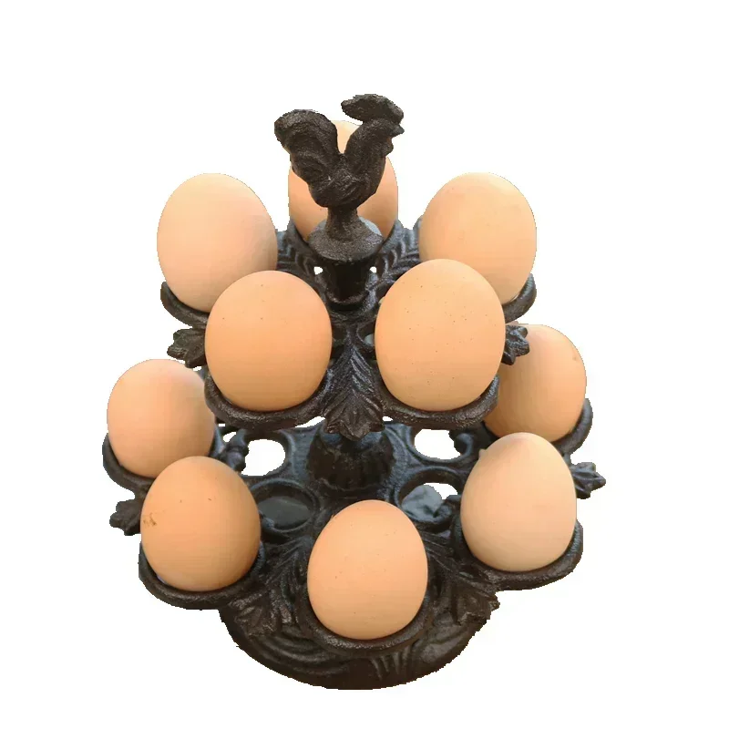 

Country decoration cast iron double layer egg rack egg basket beauty blender storage shelf storage creative egg tray