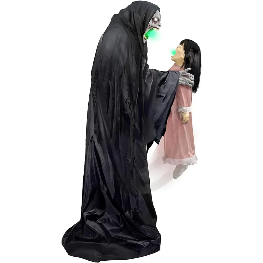 Halloween Decoration Witch for Creepy Indoor or Covered Outdoor Halloween Decorations, Plug-in or Battery Operated