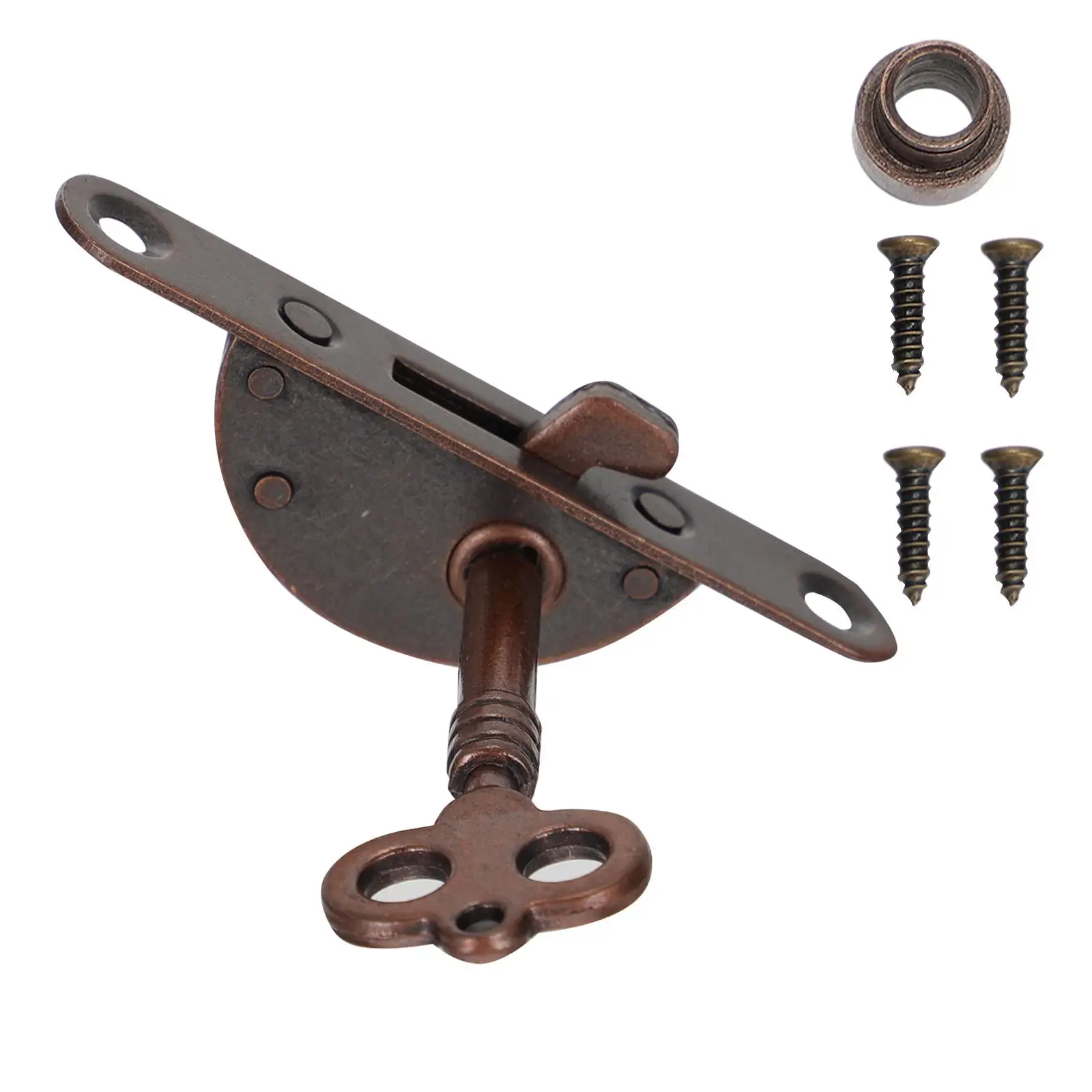 

Half Round Side Lock Cabinet Door Iron Hardware Furniture Lock With Key Vintage Iron Lock Box Latch Storage Hardware