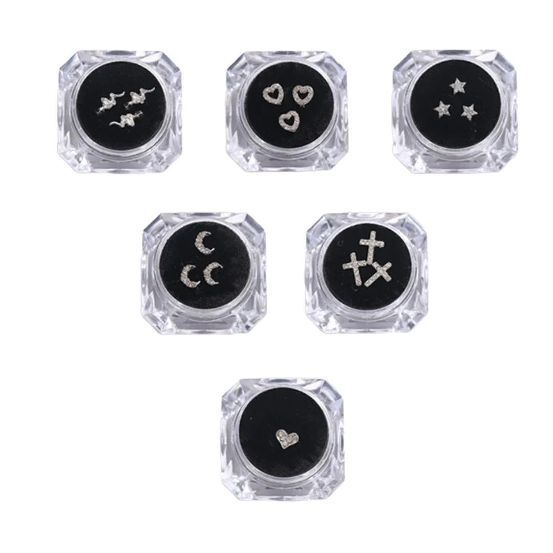 3 stks/doos Tand Gem DIY Sieraden Tandheelkundige Edelstenen Hart Ster Maan Vorm Schoonheid Metalen Tand Kristallen Sieraden Ornamenten Monddecoratie