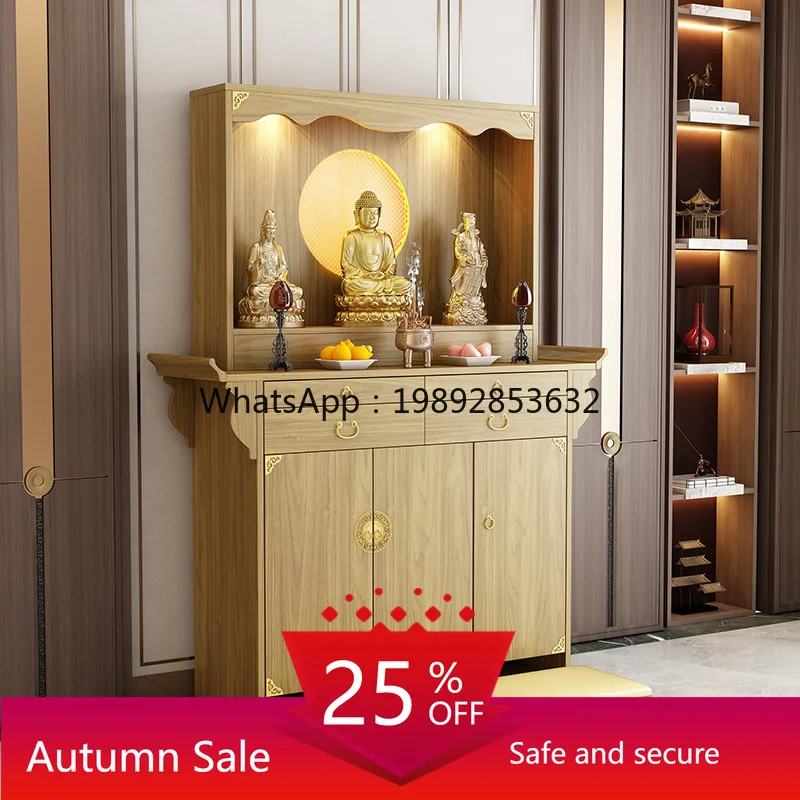 

YFY Solid Wood Buddha Shrine Cabinet Wealth Home Altar Incense Table God Worship Cabinet Shrine Altar Buddha Hall Cabinet