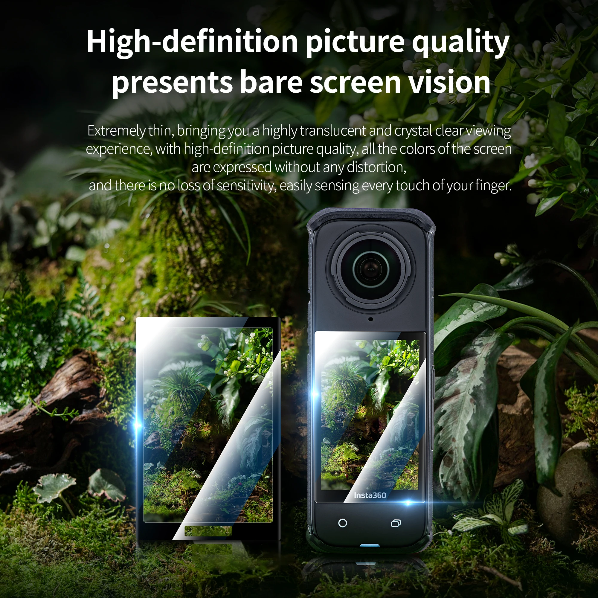 STARTRC para Insta360 X4 X5 película protectora de pantalla de cámara película de vidrio templado HD accesorios protectores de lente antiarañazos