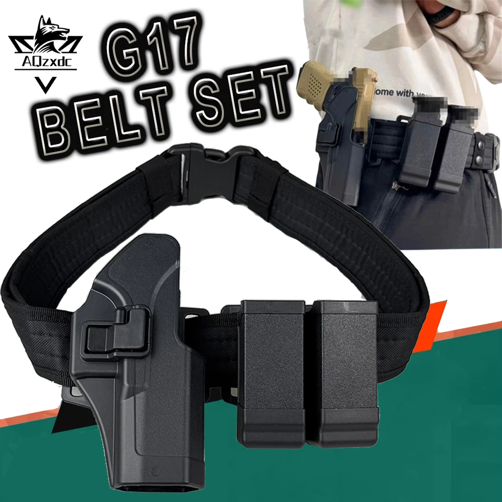 

Tactical Belt Set Airgun Glock Belt Quick-Draw Holster G17 N1 P1 G19 G18 G22 G26 Universal Magazine Holster for Hunting Shooting