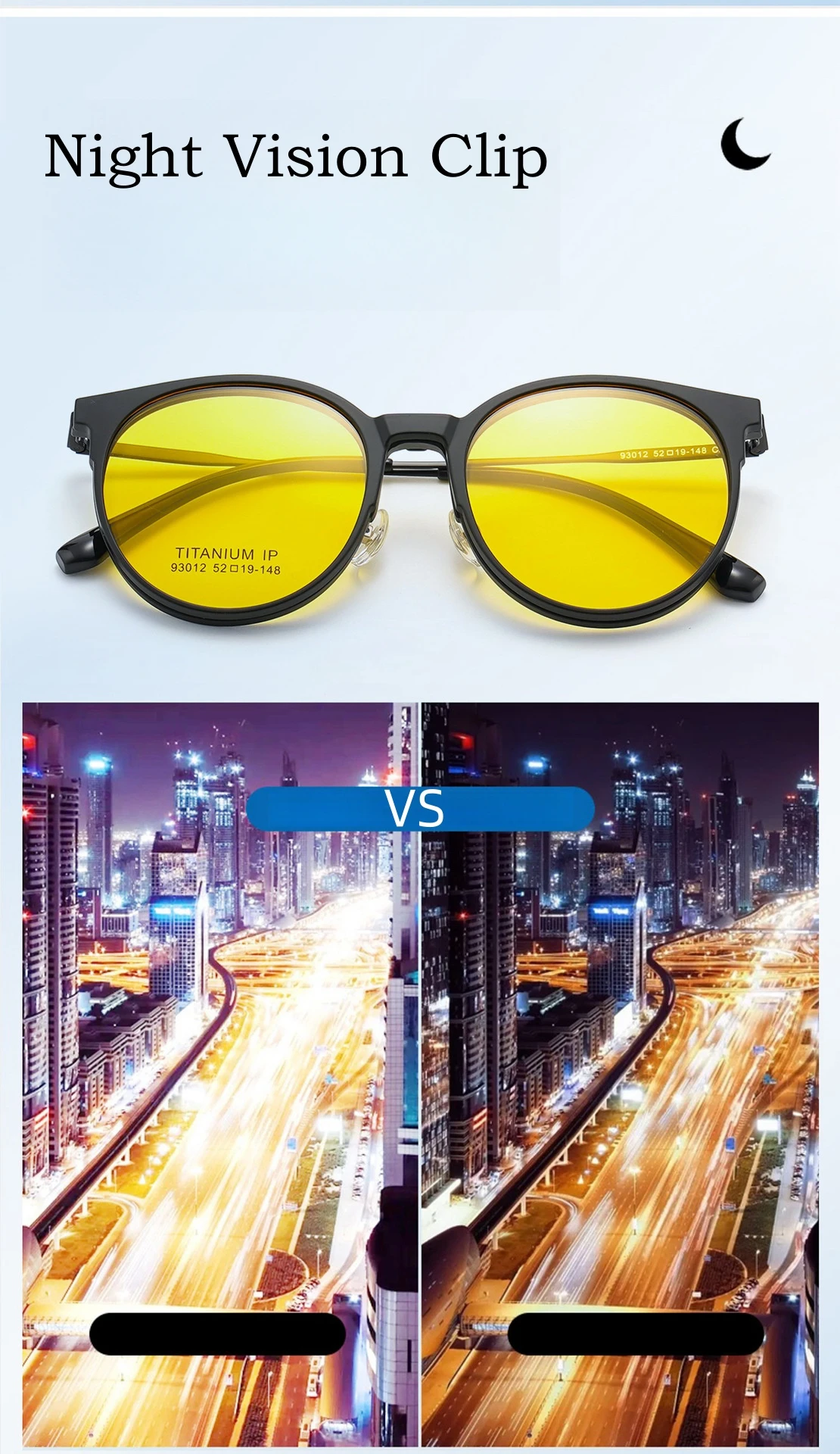 YIMARUILI 1+4 Retro Runde Magnetische Clip-On-Brille für Damen und Herren TR90 Reines Titan Optisches Brillengestell – Detail 6