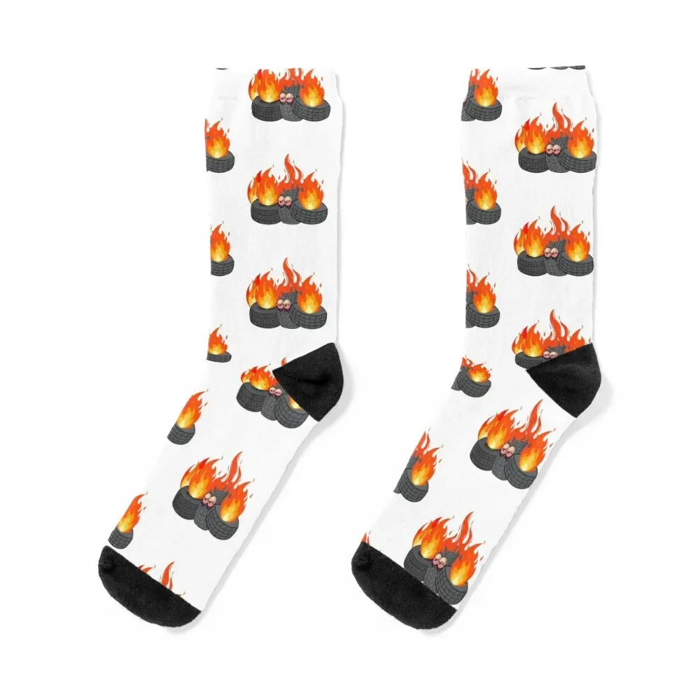 

Tire fire everything is fine Socks with print professional running Hiking boots Socks For Man Women's