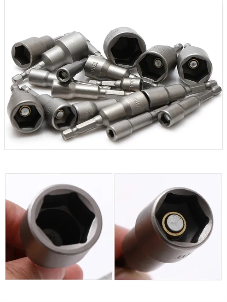 6mm-24mm Hex Sockets Sleeve Nozzles Nut Driver Set Screwdriver Set Hex Shank Electric Drill Bits Tool Socket Wrenches Spanner