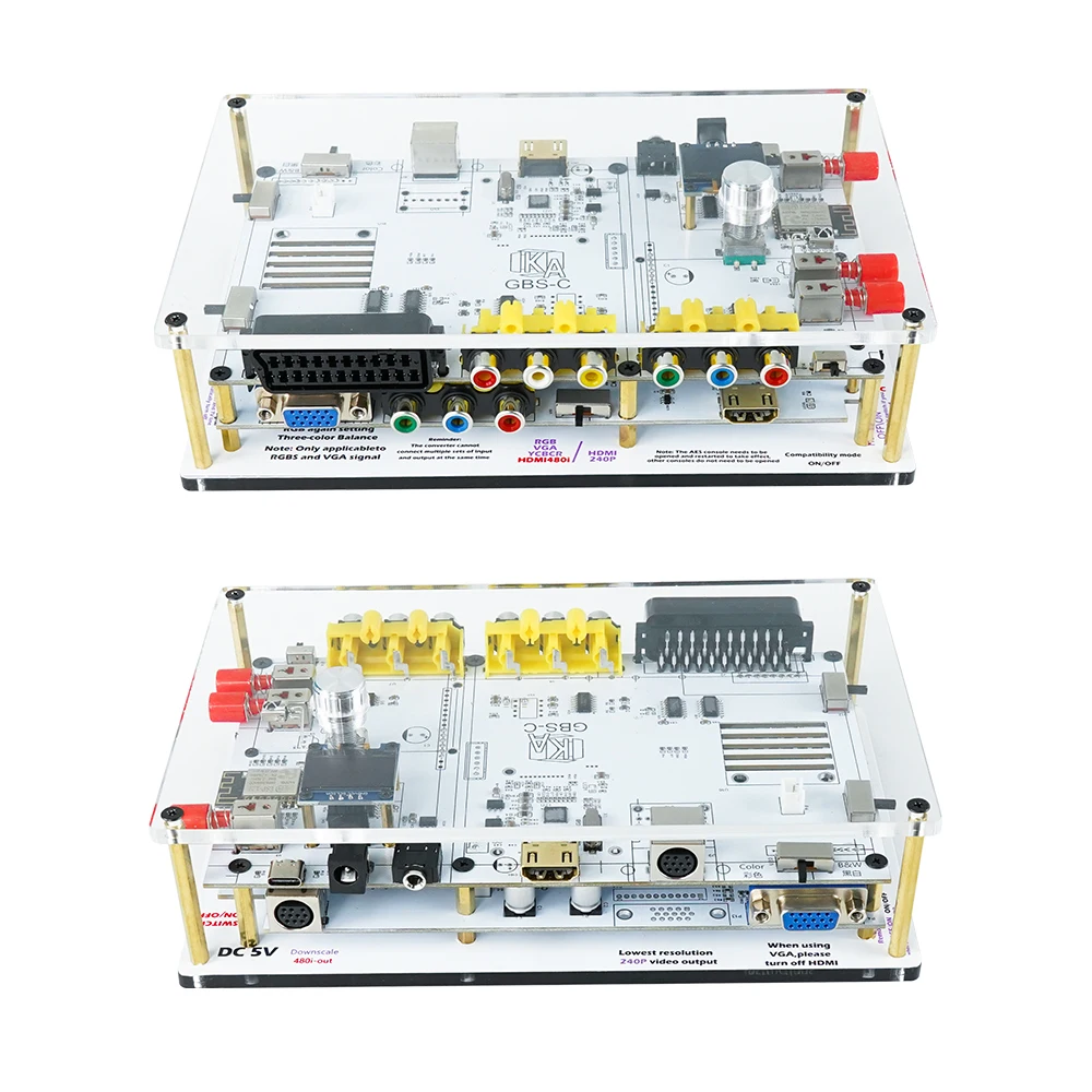 محول فيديو GBS معدل للتحكم GBSC مع مدخل Scart RGBS YPbPr HDMI لوحدات تحكم الألعاب الرجعية