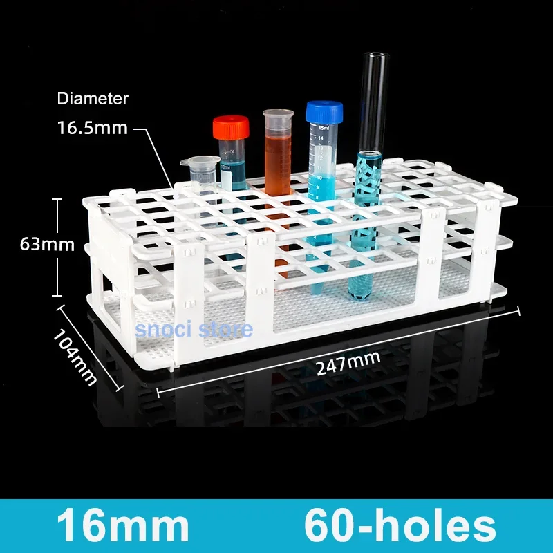 

Plastic Test Tube Rack White Detachable Centrifuge Tube Racks 21 24 40 60 90 Holes For 13mm 16mm 20mm 25mm 30mm Tubes stand