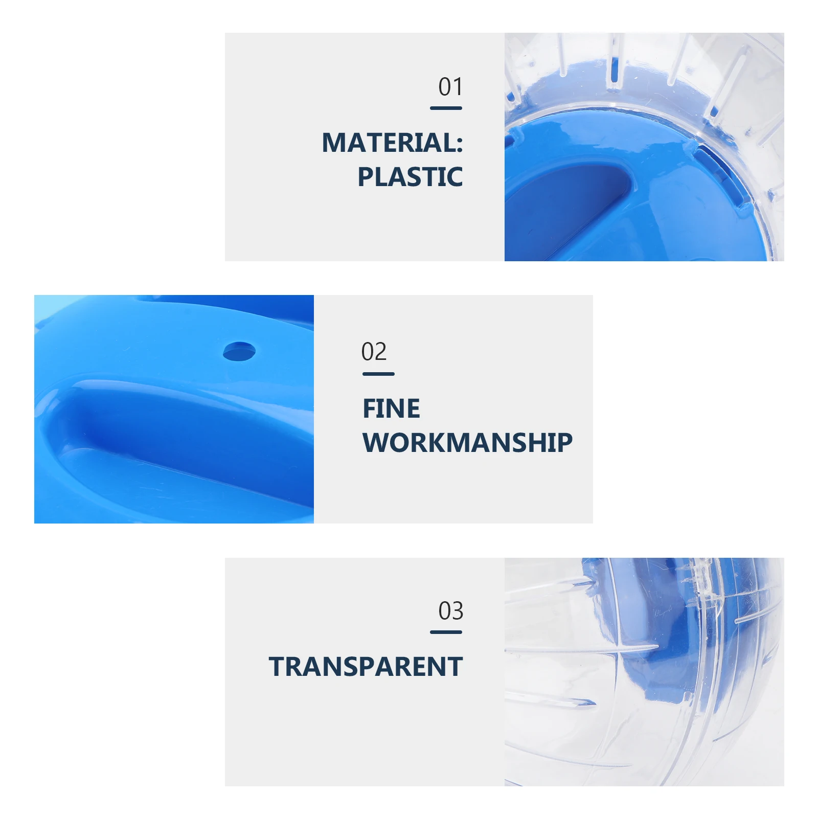 

Exercise Ball Mini Transparent Lightweight Plastic Blue Hamster Safe Play Area For Small Animals Pet Exercise Interactive