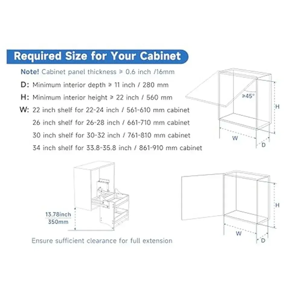 Pull Down Shelf Kitchen Organizer Heavy Duty 2 Tier Tall Cabinets Space Saving & Durable Steel Cabinet Organizer Adjustable Load