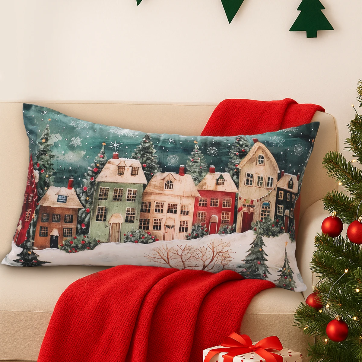 عيد الميلاد الشتاء العجائب وسادة تغطي عيد الميلاد الديكور للمنزل 2025 عيد الميلاد وسادة تغطي نافيداد ناتال السنة الجديدة هدية 2026