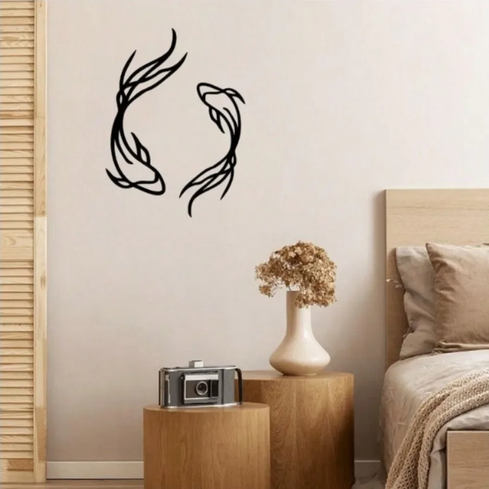 

Abstract Modern Koi Metal Decor – Minimalist Line Art | for Living Room, Office, Nursery & Bedroom Walls