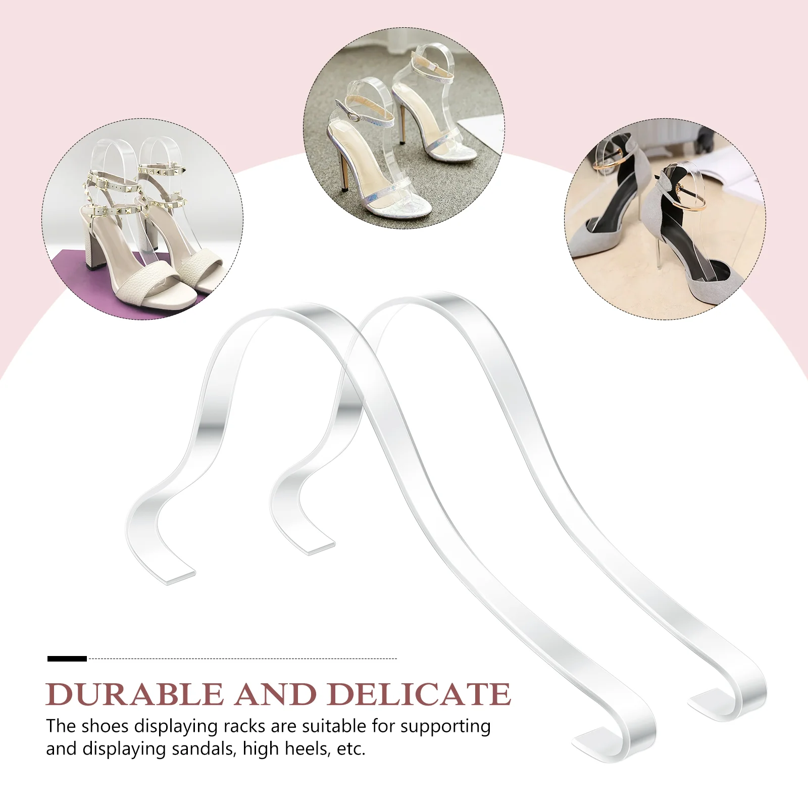 10 Pcs Acrylic Shoe Racks Shoes Organizer Entrance Organizers Display Stand Sandals Shape Holder Form Shose Storage