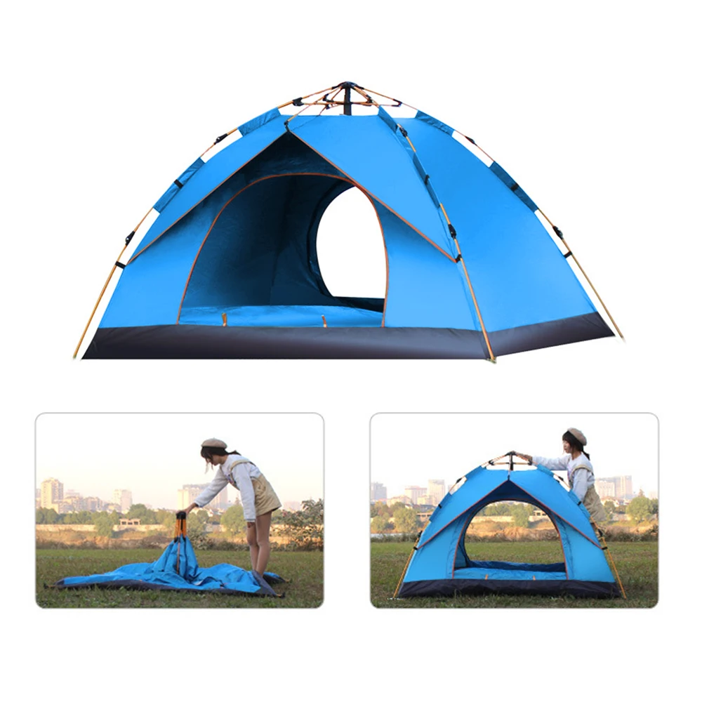 Outdoor Pop Up Tent Water-resistant Portable Instant Camping Tent for 1-2 / 3-4 People Family Tent