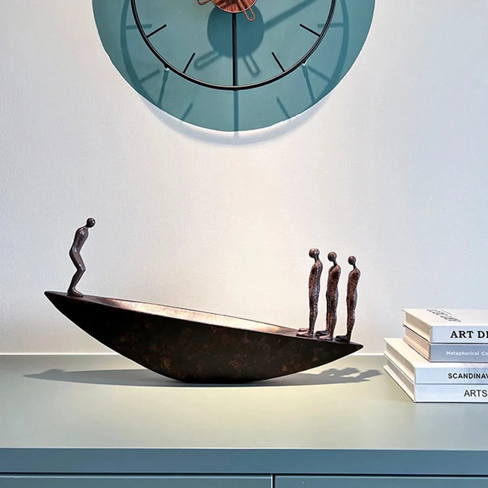 Modern Chinese Wabi-sabi Style Art Ornament Light Luxury Boatman Room Abstract Design Creative Home Office Library Crafts