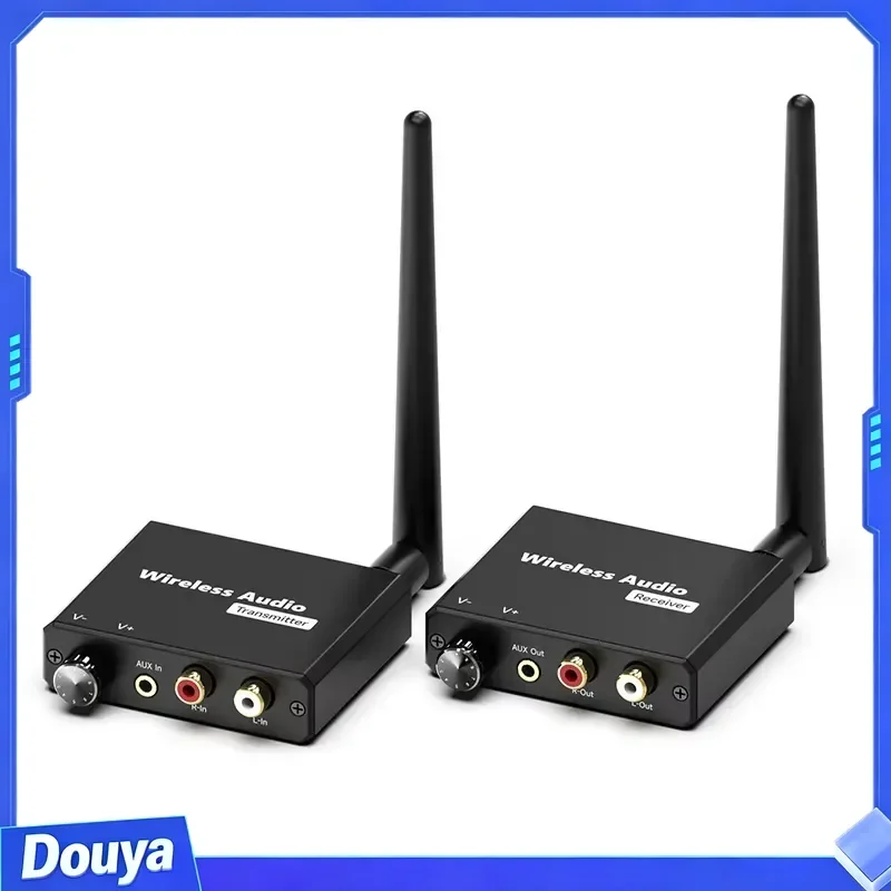 2.4G Wireless Digital Audio Transmitter and Receiver RCA Input Output with 50 Meters Wide Range Video Splitters & Converters