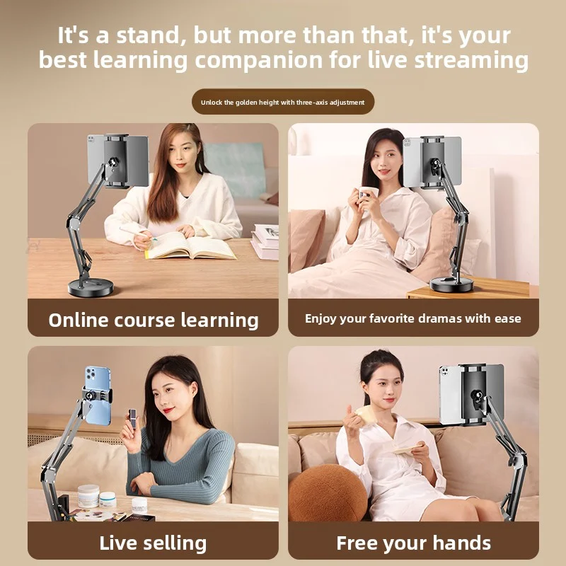 Desktop phone holder, lazy stand for tablets, rotatable and foldable phone stand, portable and rotatable