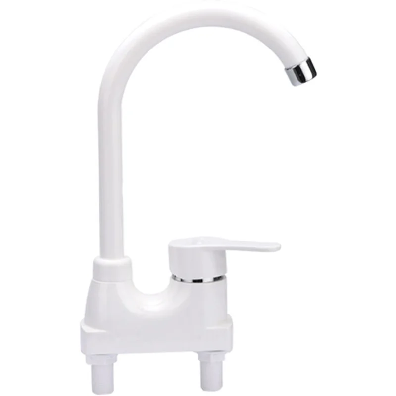 Plastic Basin Mixer Water Taps Deck Mounted Sink Faucet Hot and Cold Water Basin Faucet Household Single Handle Bathroom Faucets