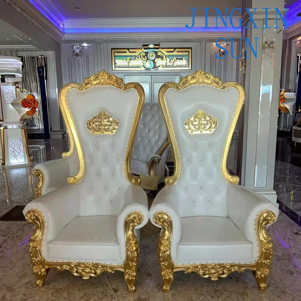 Hot Sales Cheap Price Gold Luxury Royal Event Throne King Style Wedding Chair Bride And Groom Seats