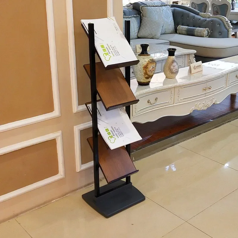 Simple newspaper rack A4 Magazine Creative book Brochure Vertical floor multi-layer data Display