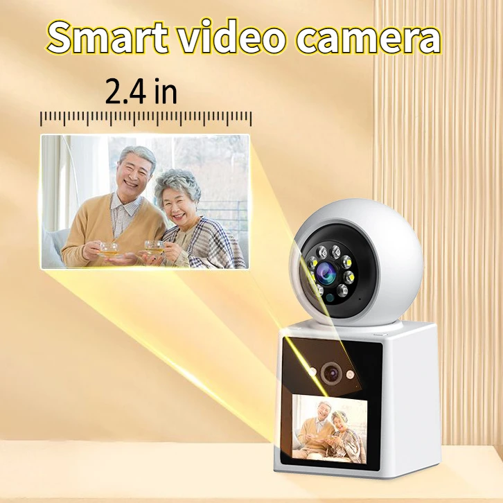 Smart Video Camera One-touch Two-way Intercom 360° Pan/Tilt 2.4-inch 1080P 3MP Infrared Night Vision Home Monitoring Video Call