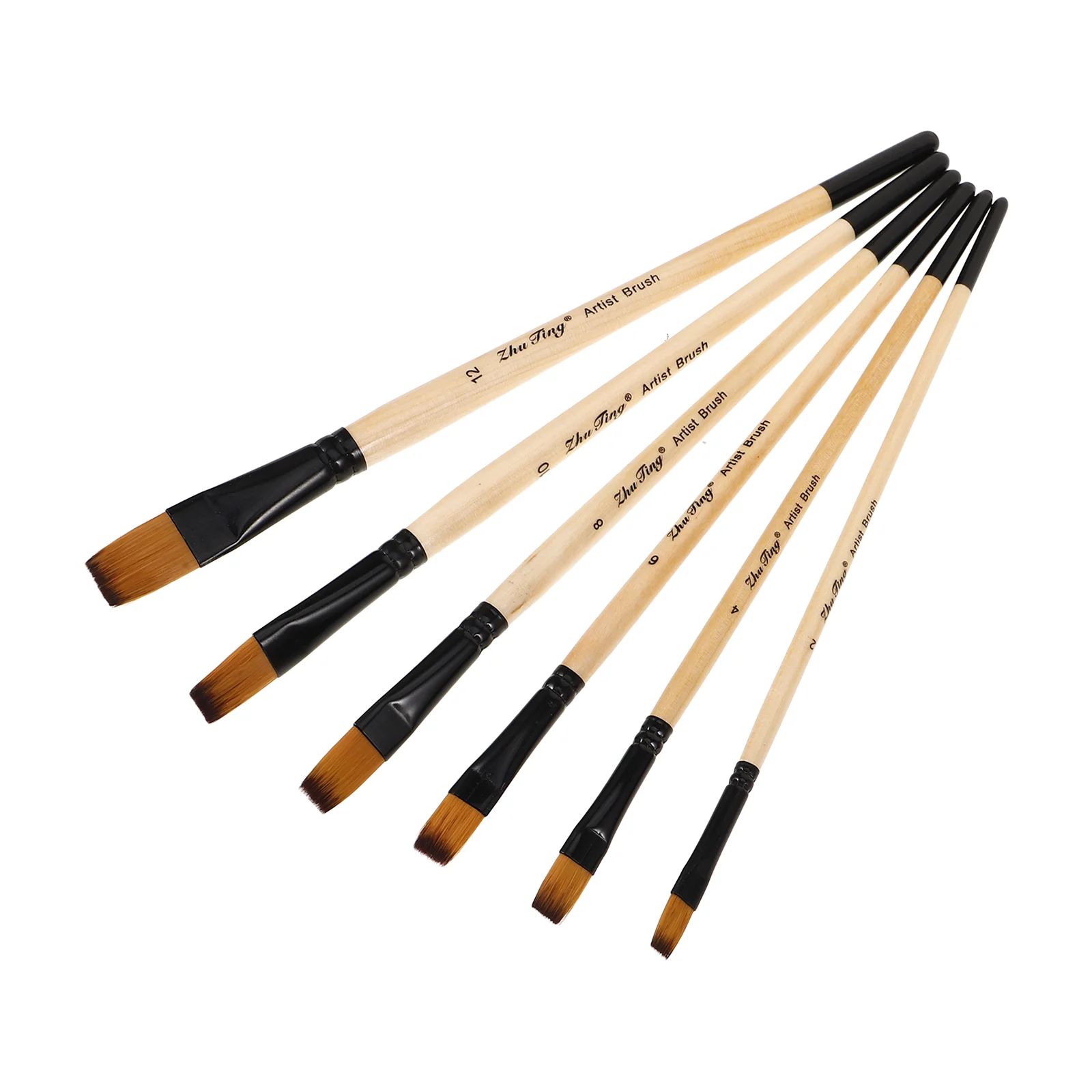 6 Pcs Mini Multifunction Brush Set Student Watercolour Pens Artist Paint Wood Nylon Portable Watercolor Convenient Painting