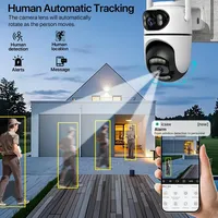 8MP 4K HD Wifi PTZ Camera Dual Lens iCsee APP AI Tracking Outdoor Home CCTV Security Camera Dual Lens Dual Screen