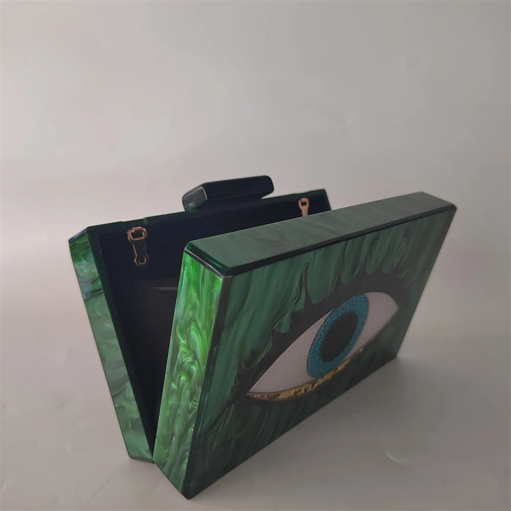 Pearl Green Evil Eye Shoulder Mini Summer Trendy Wallets Women Evening Bag Clutch  Wedding Party Prom Handbags Chic Boxes Purse