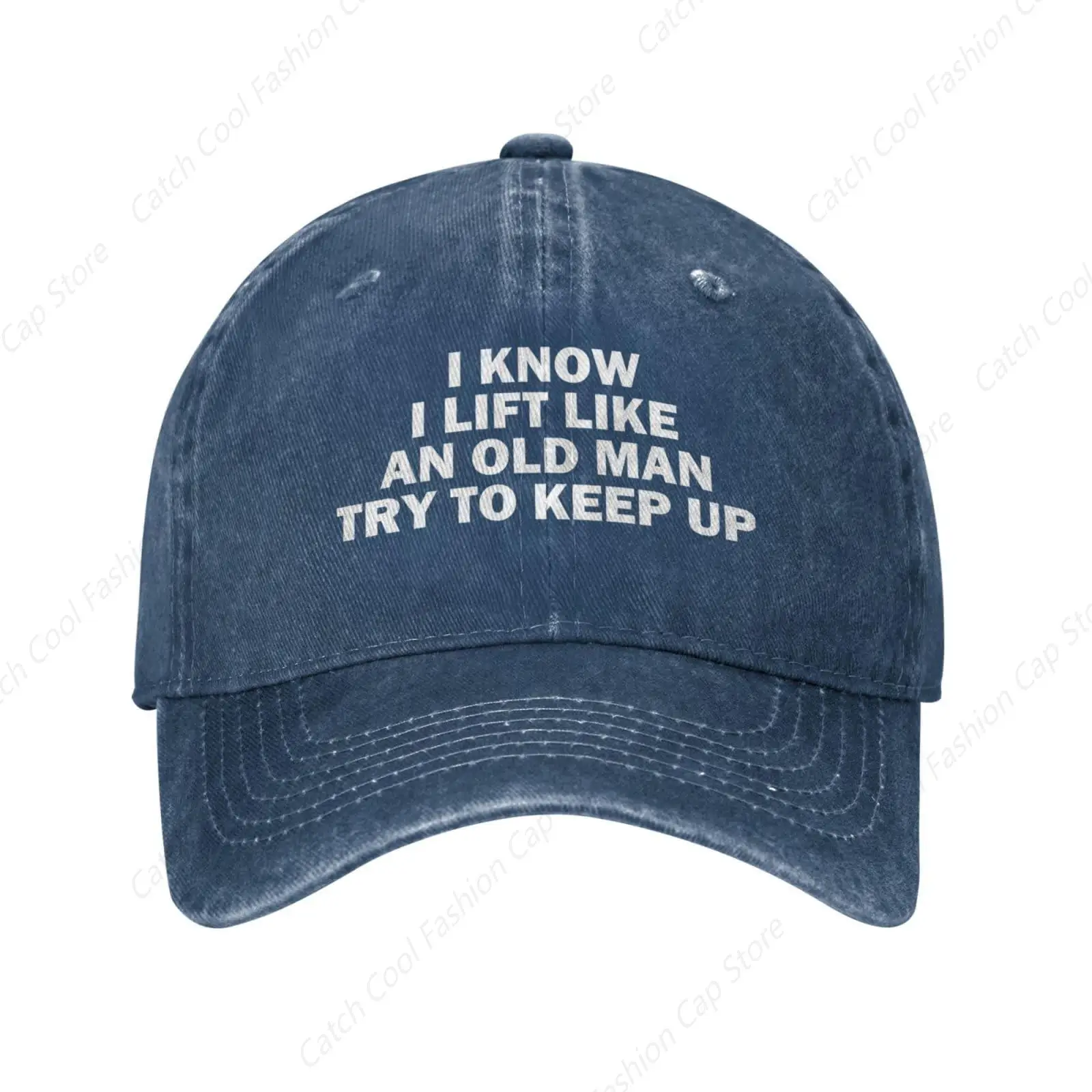 I Know I Lifts Like An Old Man Try to Keep Up Baseball Cap Vintage Trucker Denim Golf Dad Hat Cotton Adjustable Sports Travel