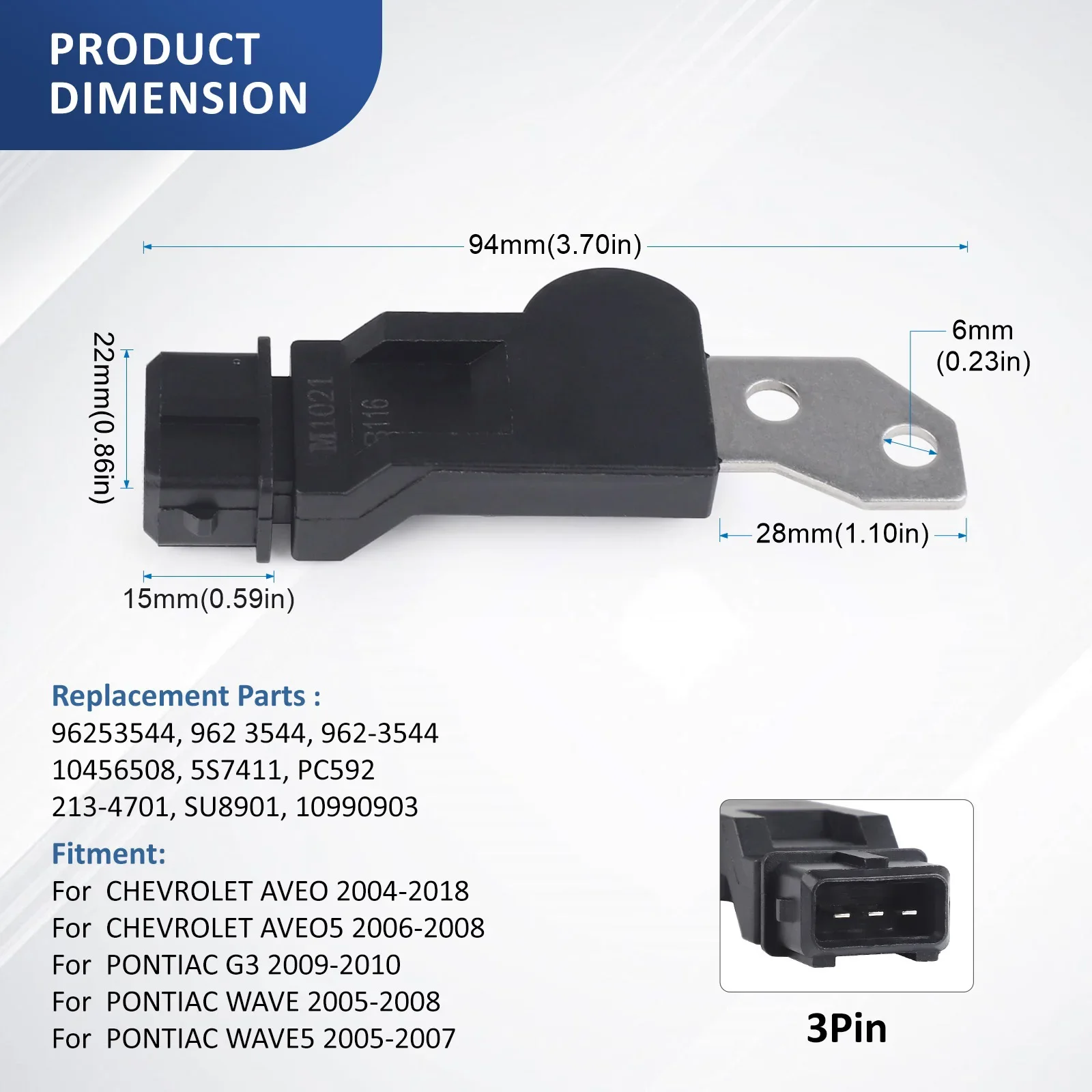 Sensor Posisi Poros Nok CNSPEED untuk Chevy Aveo 2004-2008 1,4L 1,6L Pontiac Wave 2005-2008 1,6L 96253544 PC592 SU8901 213470