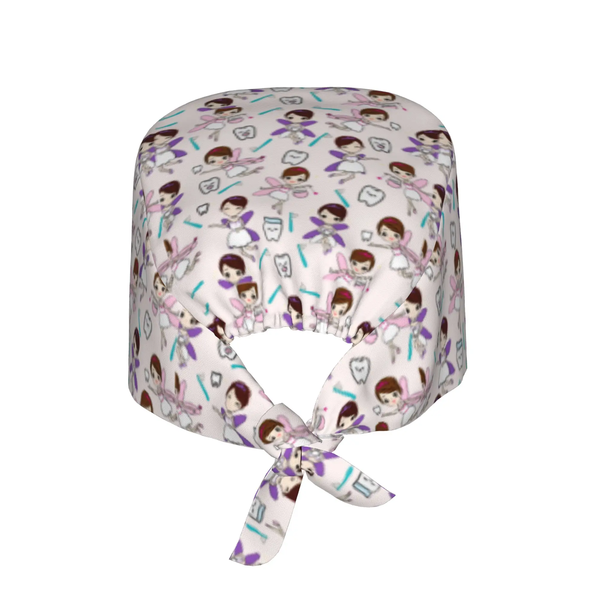 Dental Tooth Fairy Pattern Working Cap Surgical Hats Women Men Dentist Teeth Operating Room Cap Operator Hats Lab Works Hat