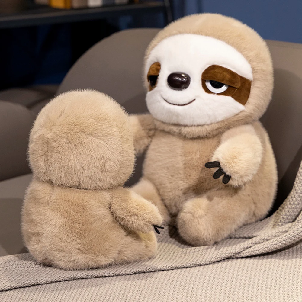 1pc 22/32cm Cute Cartoon Sitting Sloth Plush Toy Soft Fluffy Big Eyes Sloth Doll Birthday Gift Christmas Present