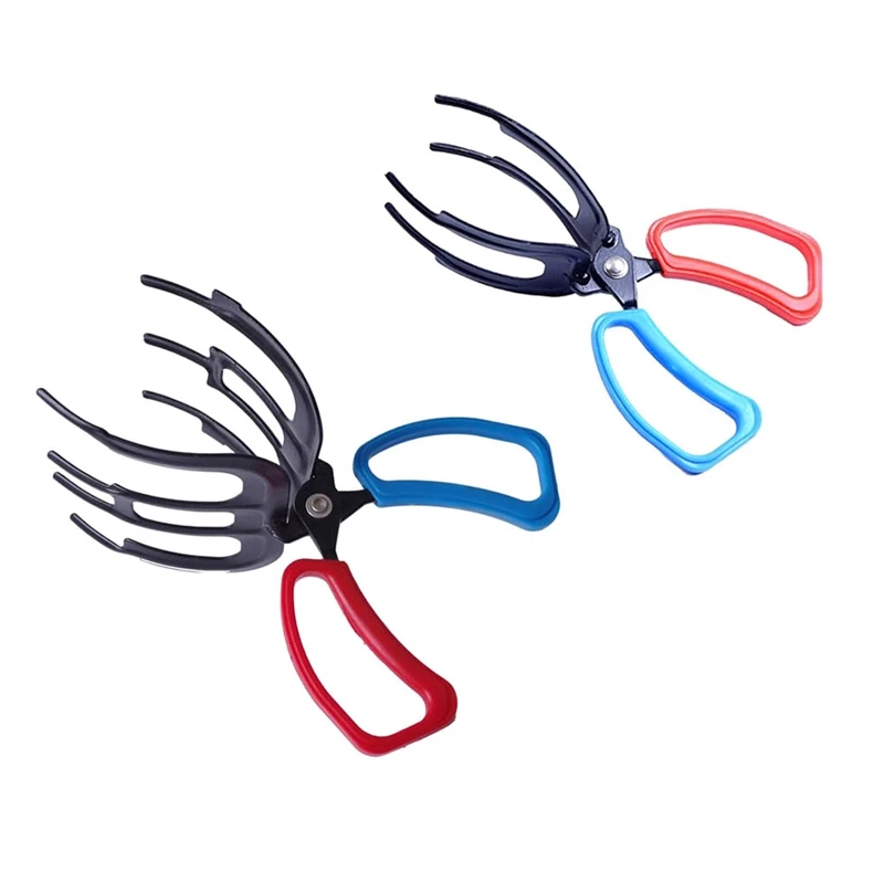 

2 PCS Fishing Pliers Gripper Fish Control Clamp, Fish Gripper, Metal For Most Freshwater Fish Grip (3 Claw+2 Claw)