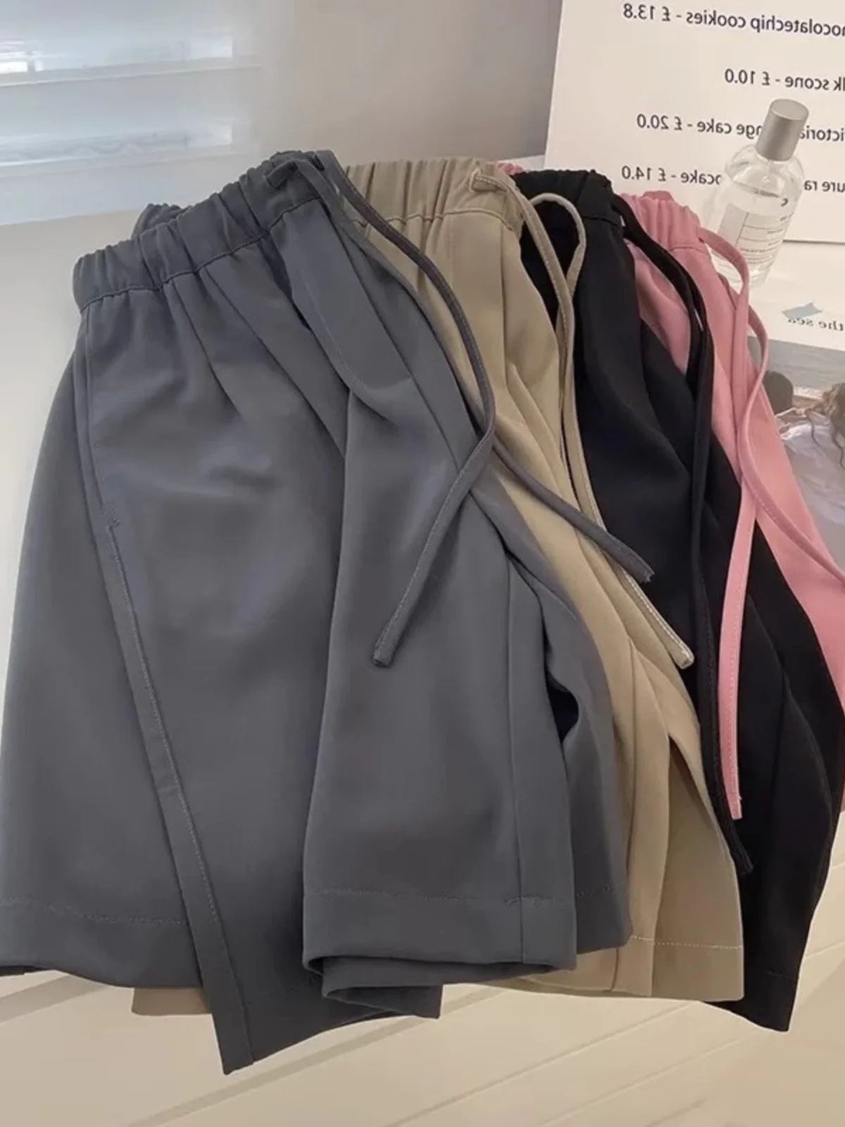 

Extra Large Size Men's Summer Wide Leg Five-Quarter Pants Loose Fit Casual Trousers Retro Hong Kong Sle Flat Front Loose Pants