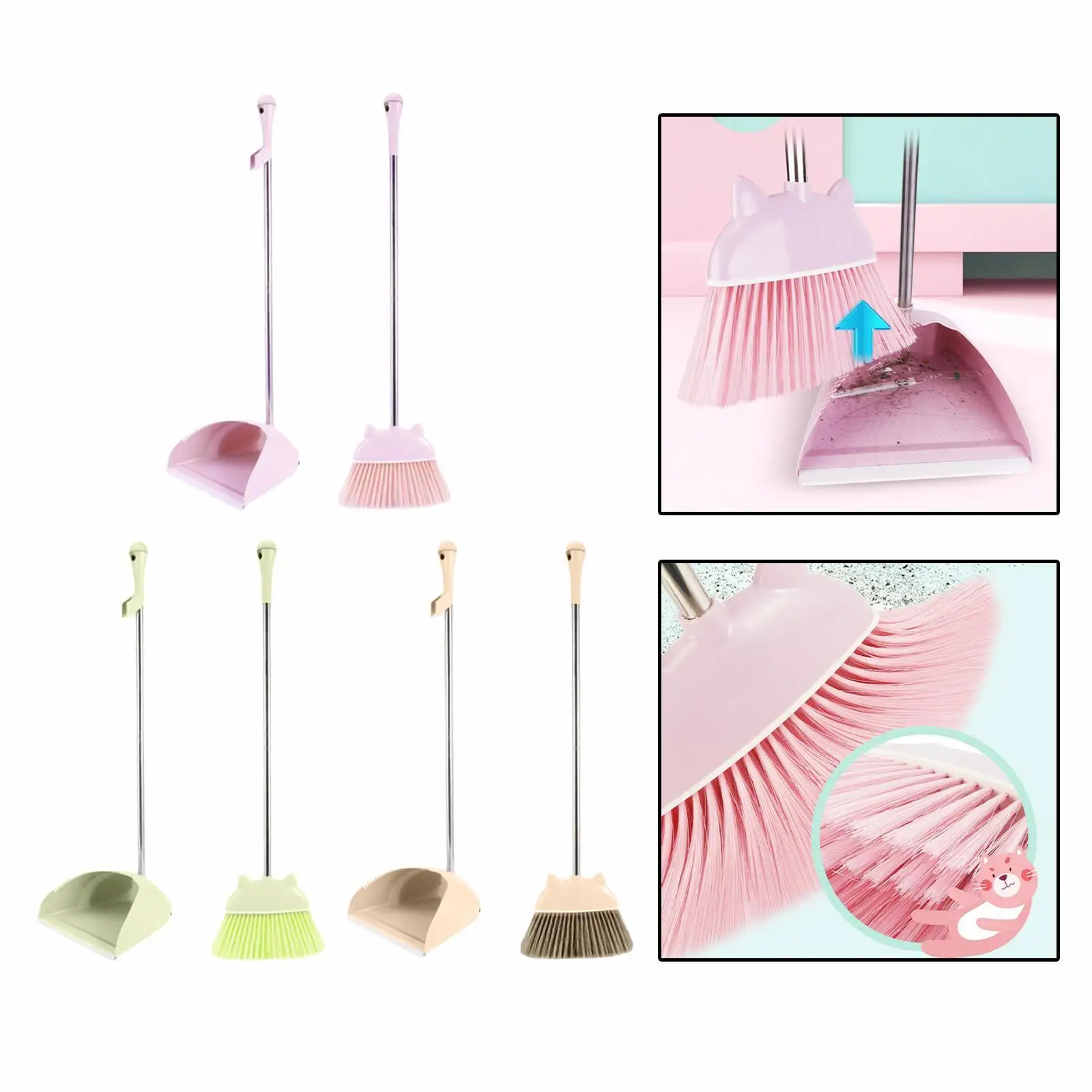 Mini Broom with Dustpan Kindergarten Sweeping Broom Pretend Play Toy Cleaning