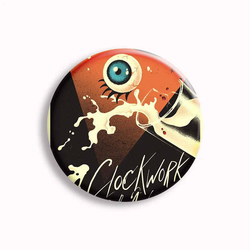 ภาพยนตร์คลาสสิก A Clockwork สีส้มปุ่ม Pin อาชญากรรม Retro ฟิล์มความงามเข็มกลัด Badge กระเป๋าอุปกรณ์เสริมแฟนรวบรวมของขวัญเพื่อน