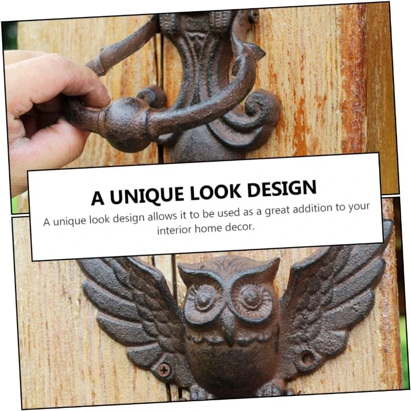 European American Industrial Cast Iron Handicrafts Retro Owl Door Knock Antique Door Handle Yard Door Handle Home Doorknocker